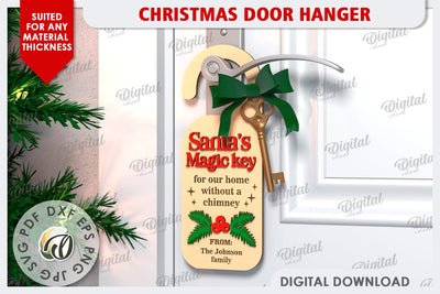 Christmas Door Hanger Laser Cut Design. Christmas Decor SVG SVG Evgenyia Guschina 