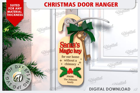 Christmas Door Hanger Laser Cut Design. Christmas Decor SVG SVG Evgenyia Guschina 