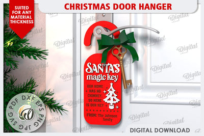 Christmas Door Hanger Laser Cut Design. Christmas Decor SVG SVG Evgenyia Guschina 