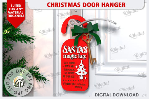 Christmas Door Hanger Laser Cut Design. Christmas Decor SVG SVG Evgenyia Guschina 