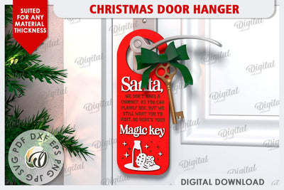 Christmas Door Hanger Laser Cut Design. Christmas Decor SVG SVG Evgenyia Guschina 