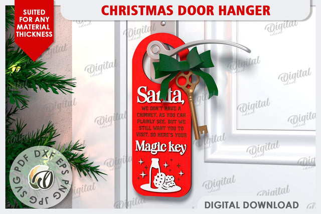 Christmas Door Hanger Laser Cut Design. Christmas Decor SVG SVG Evgenyia Guschina 