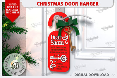 Christmas Door Hanger Laser Cut Design. Christmas Decor SVG SVG Evgenyia Guschina 