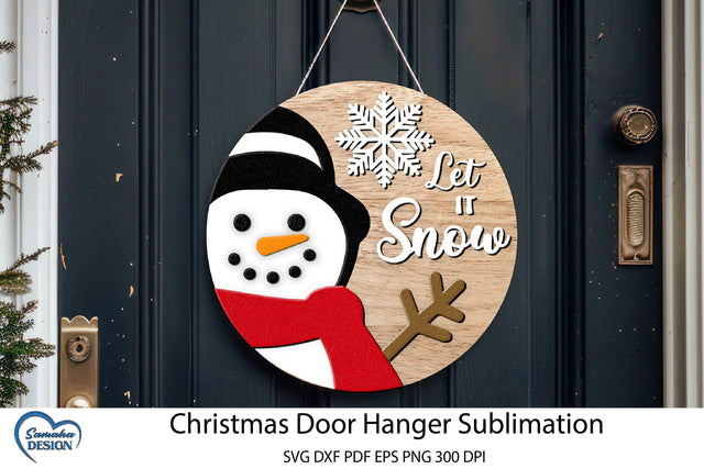 Christmas door hanger Laser Cut. Welcome Door Sign SVG. SVG Samaha Design 