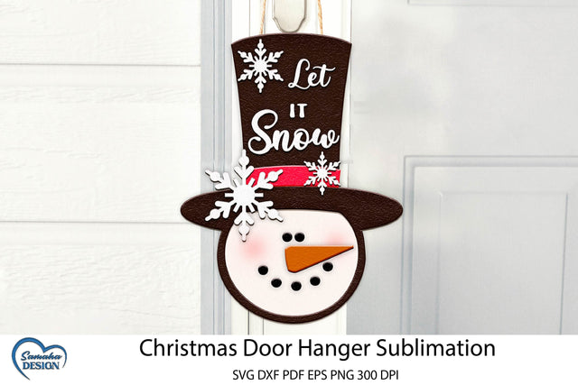 Christmas door hanger Laser Cut. Welcome Door Sign SVG. SVG Samaha Design 