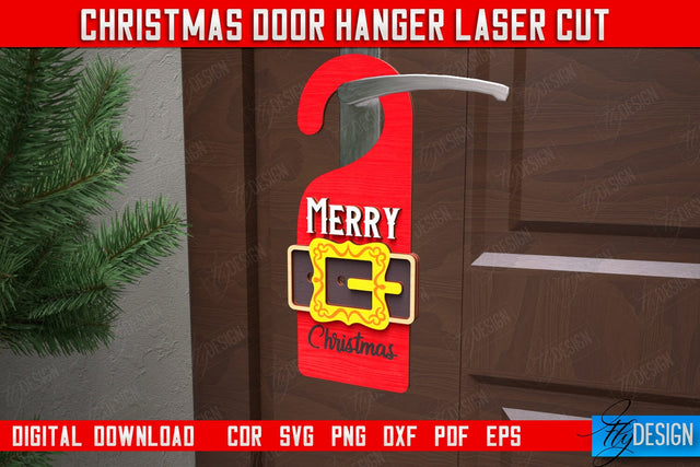 Christmas Door Hanger | Porch Sign | Holiday Decorations | Home Decor | CNC File SVG Fly Design 