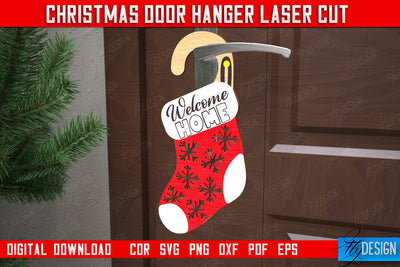 Christmas Door Hanger | Porch Sign | Holiday Decorations | Home Decor | CNC File SVG Fly Design 