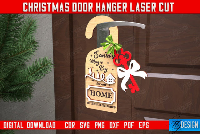 Christmas Door Hanger | Porch Sign | Holiday Decorations | Home Decor | CNC File SVG Fly Design 
