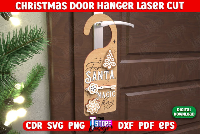 Christmas Door Hanger | Porch Sign | Holiday Decorations | Home Decor | CNC File SVG The T Store Design 