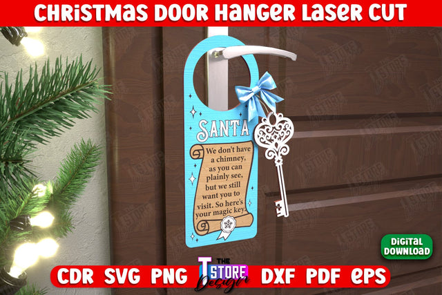 Christmas Door Hanger | Porch Sign | Holiday Decorations | Home Decor | CNC File SVG The T Store Design 