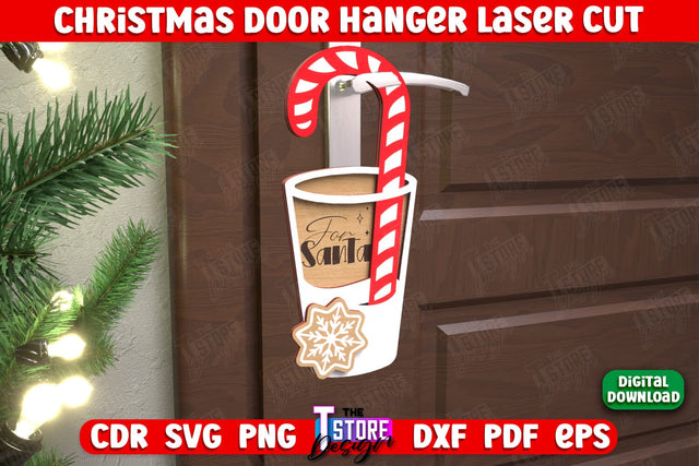 Christmas Door Hanger | Porch Sign | Holiday Decorations | Home Decor | CNC File SVG The T Store Design 