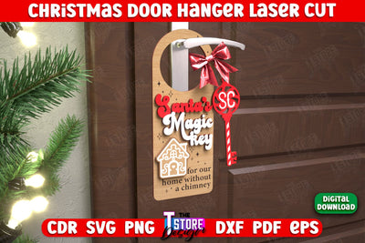 Christmas Door Hanger | Porch Sign | Holiday Decorations | Home Decor | CNC File SVG The T Store Design 