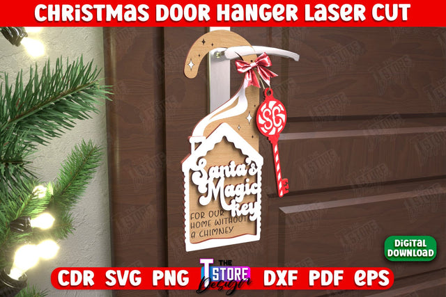 Christmas Door Hanger | Porch Sign | Holiday Decorations | Home Decor | CNC File SVG The T Store Design 
