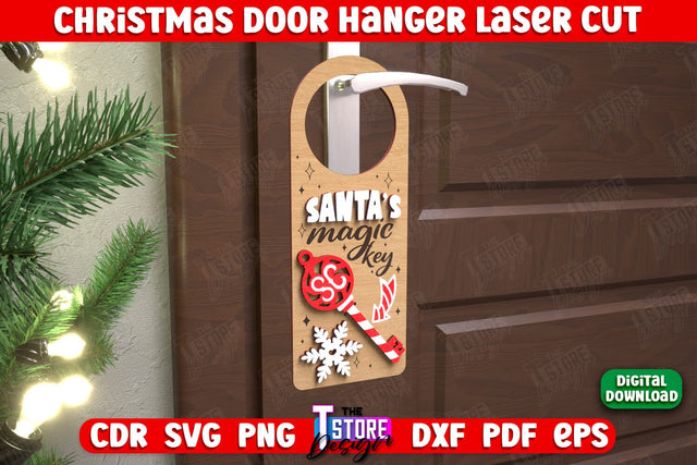 Christmas Door Hanger | Porch Sign | Holiday Decorations | Home Decor | CNC File SVG The T Store Design 