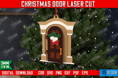 Christmas Door | Holiday Décor | New Year | Christmas Tree Toy | CNC File SVG Fly Design 