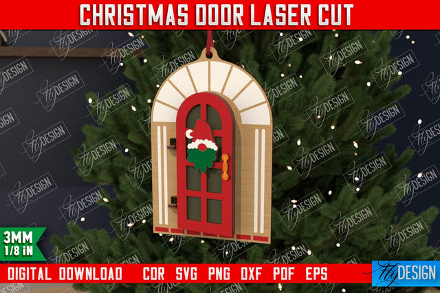 Christmas Door | Holiday Décor | New Year | Christmas Tree Toy | CNC File SVG Fly Design 
