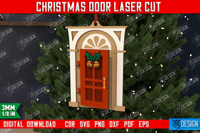 Christmas Door | Holiday Décor | New Year | Christmas Tree Toy | CNC File SVG Fly Design 