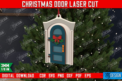 Christmas Door | Holiday Décor | New Year | Christmas Tree Toy | CNC File SVG Fly Design 