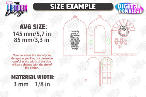 Christmas Door Ornaments Laser Cut Bundle | Christmas Greeting Cards Set | Christmas Tree Toys | Christmas Decorations | Holidays | CNC Files SVG The T Store Design 