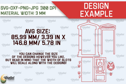 Christmas Door Ornaments Laser Cut Bundle. Christmas SVG SVG Evgenyia Guschina 