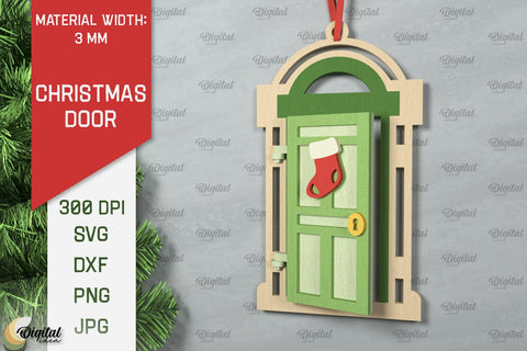 Christmas Door Ornaments Laser Cut Bundle. Christmas SVG SVG Evgenyia Guschina 