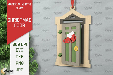 Christmas Door Ornaments Laser Cut Bundle. Christmas SVG SVG Evgenyia Guschina 