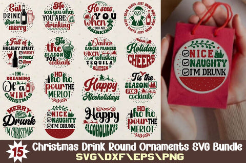 Christmas Drink Round Ornaments SVG Bundle SVG Angelina750 