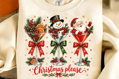 Christmas Drinks Santa Snowman PNG Sublimation SVGista 