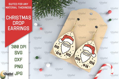 Christmas Drop Earrings Laser Cut Bundle. XMas Earrings SVG SVG Evgenyia Guschina 