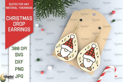 Christmas Drop Earrings Laser Cut. Christmas Earrings SVG SVG Evgenyia Guschina 