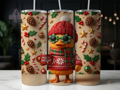 Christmas Duck Cocoa 20oz Tumbler, Christmas Duck, Duck Cocoa, Christmas Cocoa, Duck Tumbler, Cocoa Tumbler Wrap, Duck Cocoa PNG, 20oz Tumbler Wrap Sublimation SvggirlplusArt 