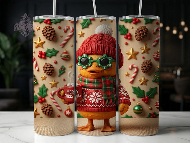 Christmas Duck Cocoa 20oz Tumbler, Christmas Duck, Duck Cocoa, Christmas Cocoa, Duck Tumbler, Cocoa Tumbler Wrap, Duck Cocoa PNG, 20oz Tumbler Wrap Sublimation SvggirlplusArt 