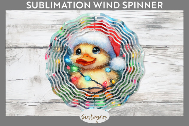 Christmas Duck Entangled in Lights Wind Spinner Sublimation Sublimation Sintegra 