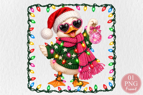 Christmas Duck Heart Sunglasses PNG Sublimation nirmal108roy 