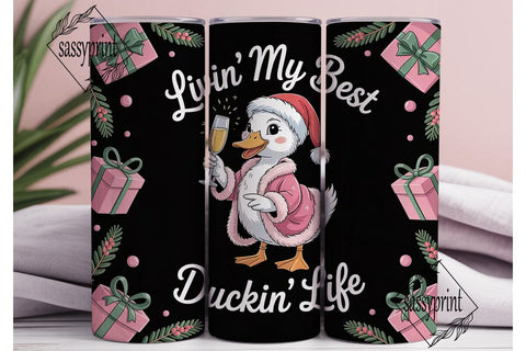 Christmas Duckling 20oz Tumbler Wrap Sublimation sassyprint 