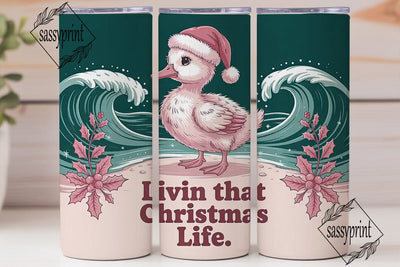 Christmas Duckling Beach 20oz Tumbler Sublimation sassyprint 