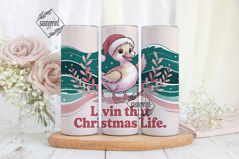 Christmas Duckling Beach 20oz Tumbler Sublimation sassyprint 