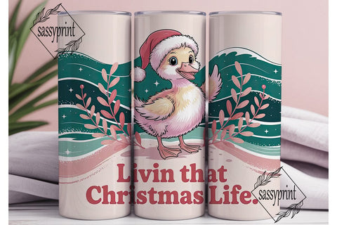 Christmas Duckling Beach 20oz Tumbler Sublimation sassyprint 