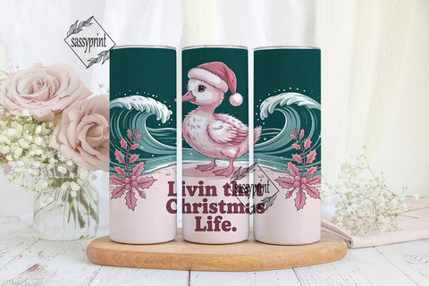 Christmas Duckling Beach 20oz Tumbler Sublimation sassyprint 