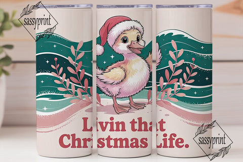 Christmas Duckling Beach 20oz Tumbler Sublimation sassyprint 