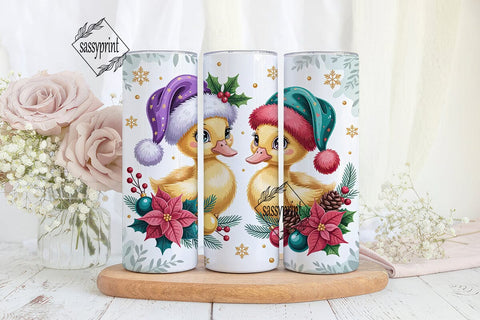 Christmas Ducklings 20oz Tumbler Wrap Sublimation sassyprint 