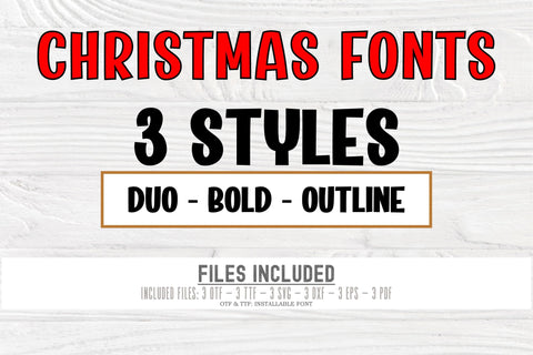 Christmas Duo Font SVG, OTF, TTF | Christmas Letters | Winter Alphabet | Christmas Outline, Bold, Duo SVG TonisArtStudio 