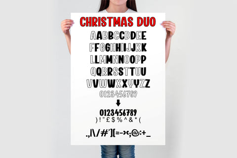 Christmas Duo Font SVG, OTF, TTF | Christmas Letters | Winter Alphabet | Christmas Outline, Bold, Duo SVG TonisArtStudio 
