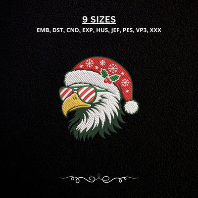 Christmas Eagle Santa Hat Machine Embroidery Design PES DST Stitch Files Embroidery/Applique DESIGNS PatternFeed8 