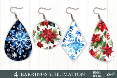 Christmas Earring Sublimation. Earring Sublimation Design PNG Sublimation Olga Terlyanskaya 