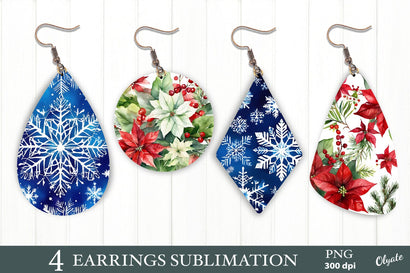 Christmas Earring Sublimation. Earring Sublimation Design PNG Sublimation Olga Terlyanskaya 