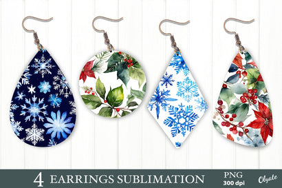 Christmas Earring Sublimation. Earring Sublimation Design PNG Sublimation Olga Terlyanskaya 