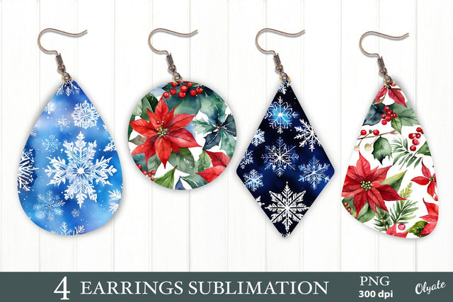 Christmas Earring Sublimation. Earring Sublimation Design Sublimation Olga Terlyanskaya 