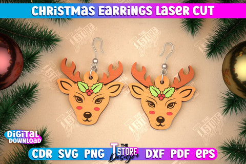 Christmas Earrings Bundle | Jewelry Design | Christmas Gift Idea | CNC Files SVG The T Store Design 