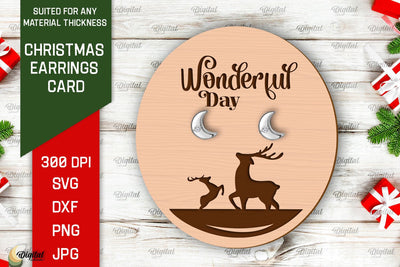 Christmas Earrings Card LaserCut. Earrings Holder SVG Design SVG Evgenyia Guschina 